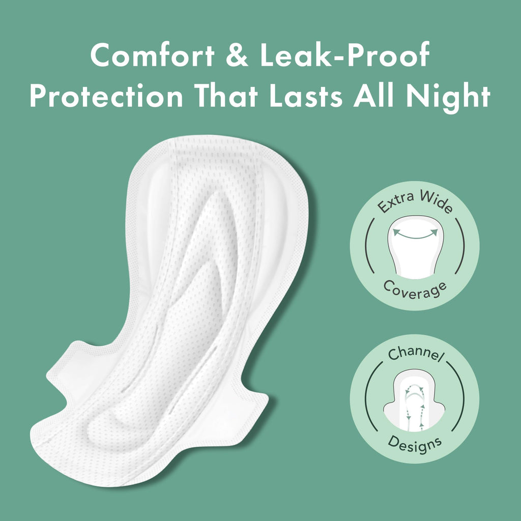 Rael Organic Cotton Cover Sanitary Pads for Women Moderate (Regular, 56 Ct)