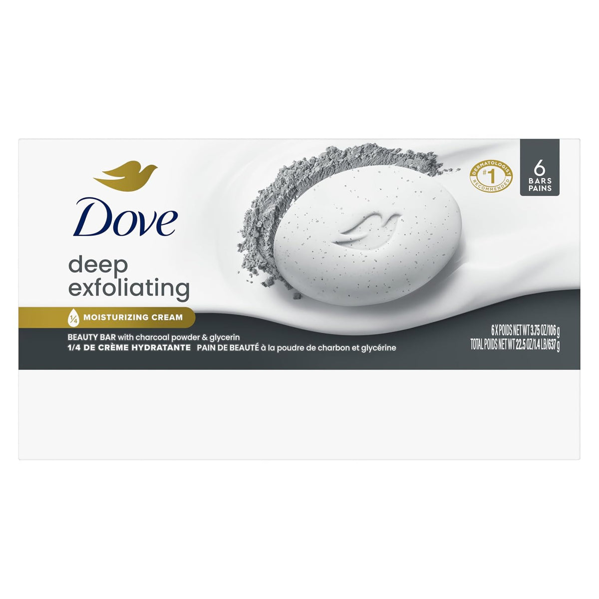 Dove Gentle Exfoliating Beauty Bar Soap , Renewing 8 Count 3.75 oz