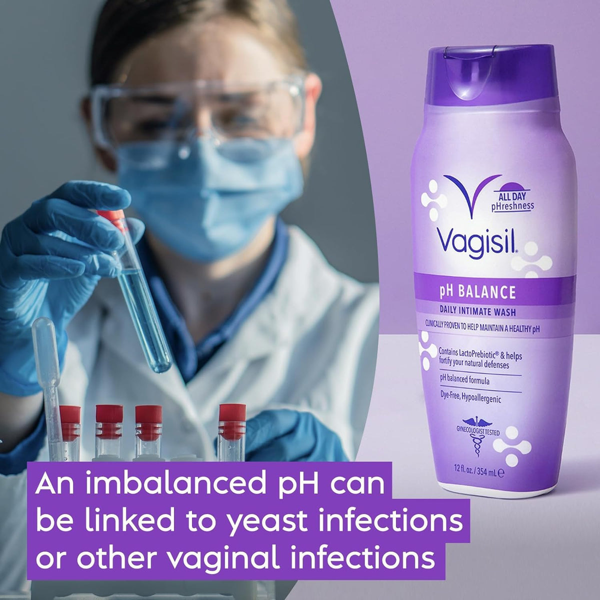 Vagisil pH Balance Feminine Wash, LactoPrebiotic, 12 Fl Oz (3 Pack)