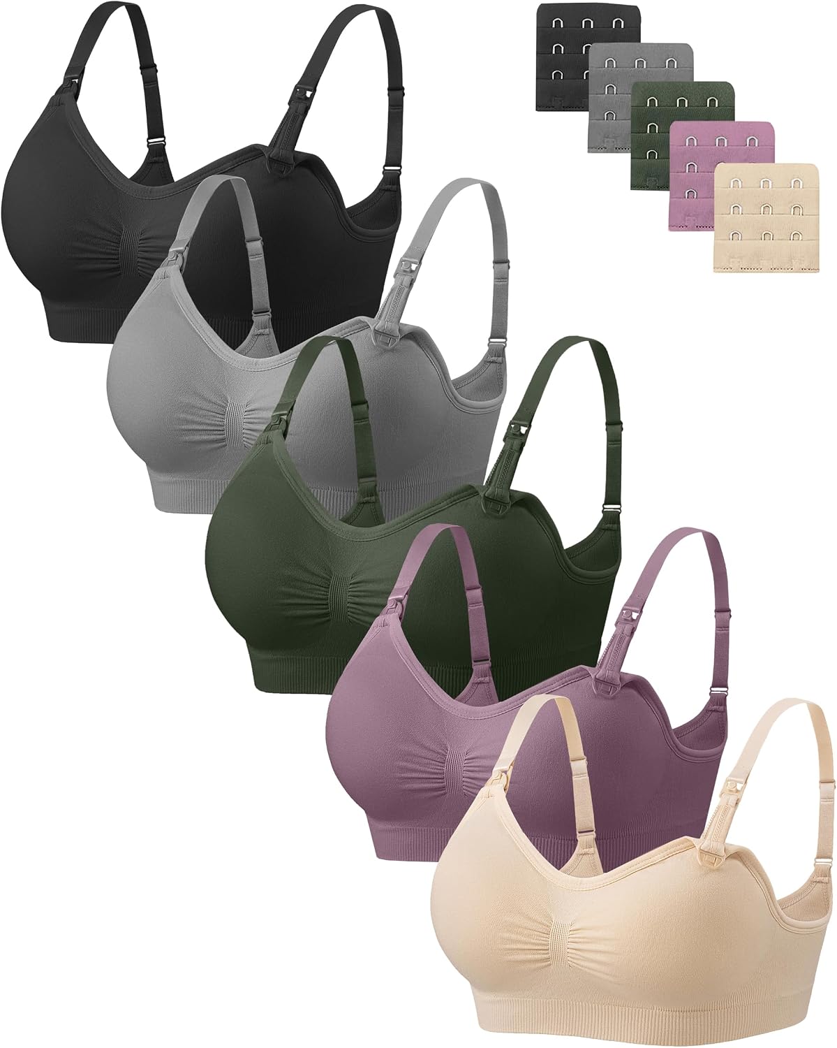 Angelhood Women's Nursing Bras – 5-Pack