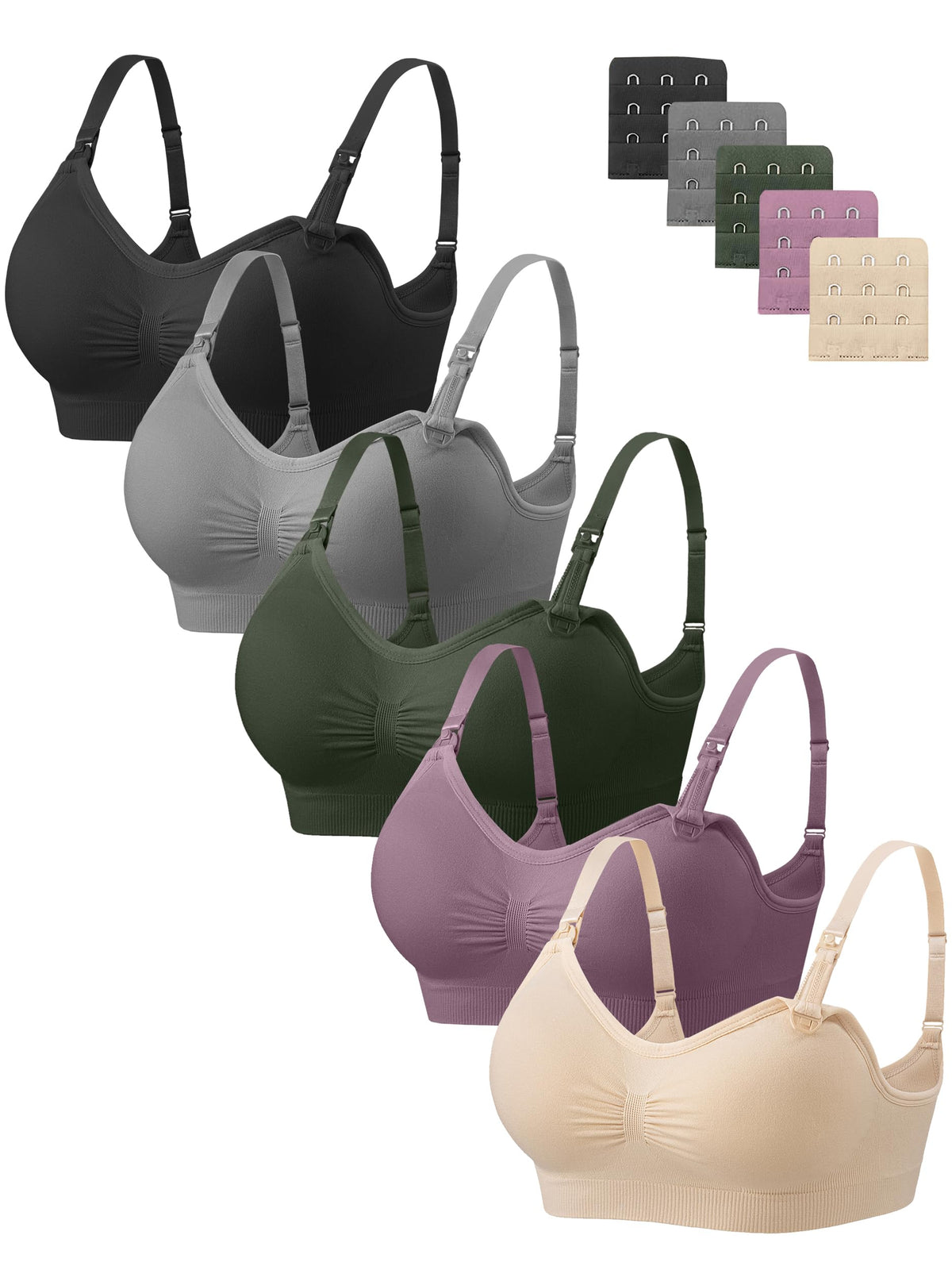 Angelhood Women's Nursing Bras – 5-Pack