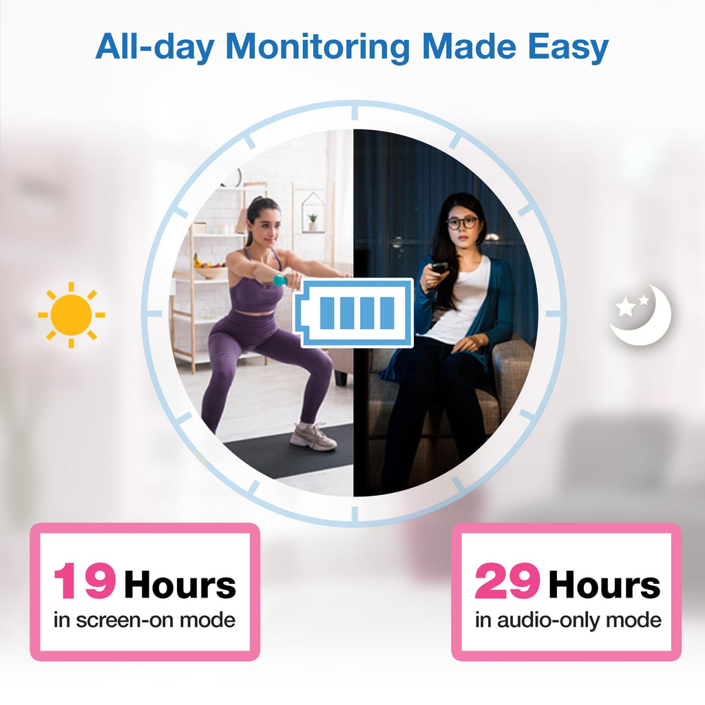 VTech Baby Monitor No WiFi – 19Hr Video Battery, 1000ft Range, Night Vision, Two-Way Talk, Temperature Sensor, Sound-Activated Screen, Lullabies | VM819