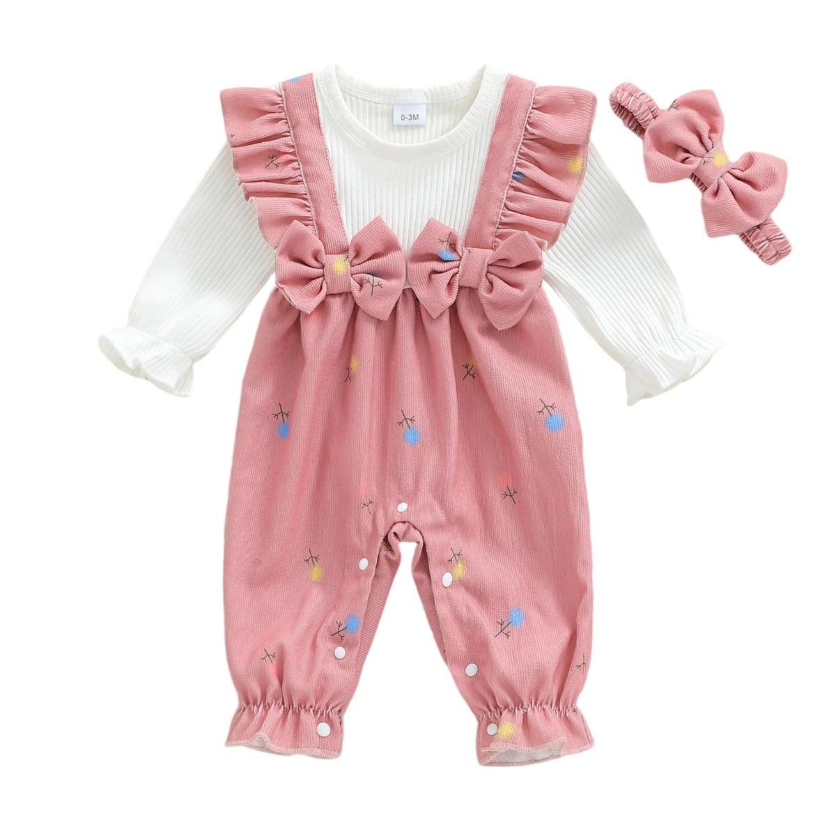 YINGISFITM Newborn Baby Girl Clothes Floral Romper Fack Two Piece Jumpsuit