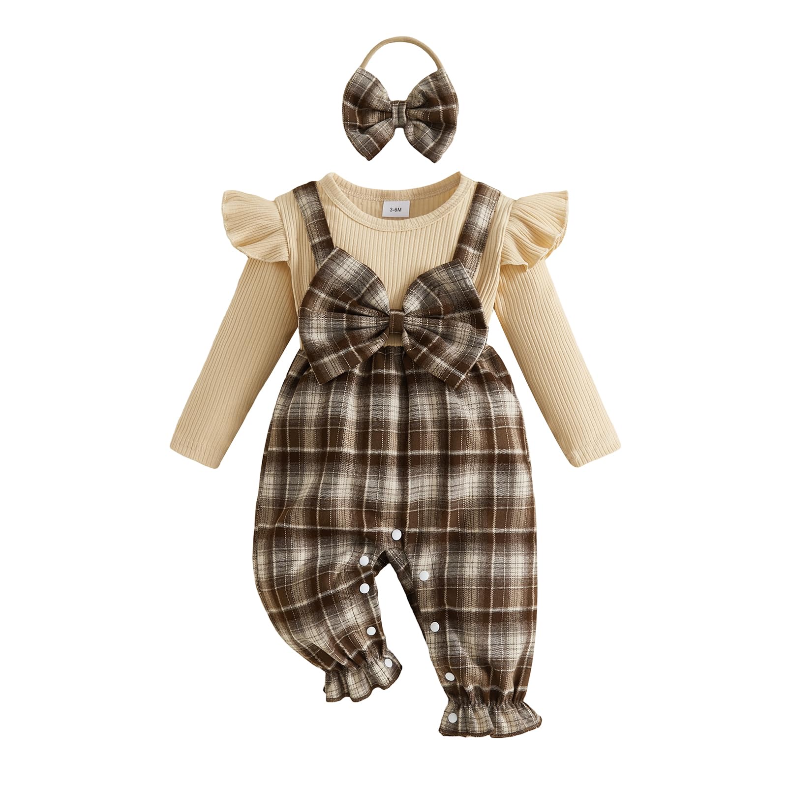 YINGISFITM Newborn Baby Girl Clothes Floral Romper Fack Two Piece Jumpsuit
