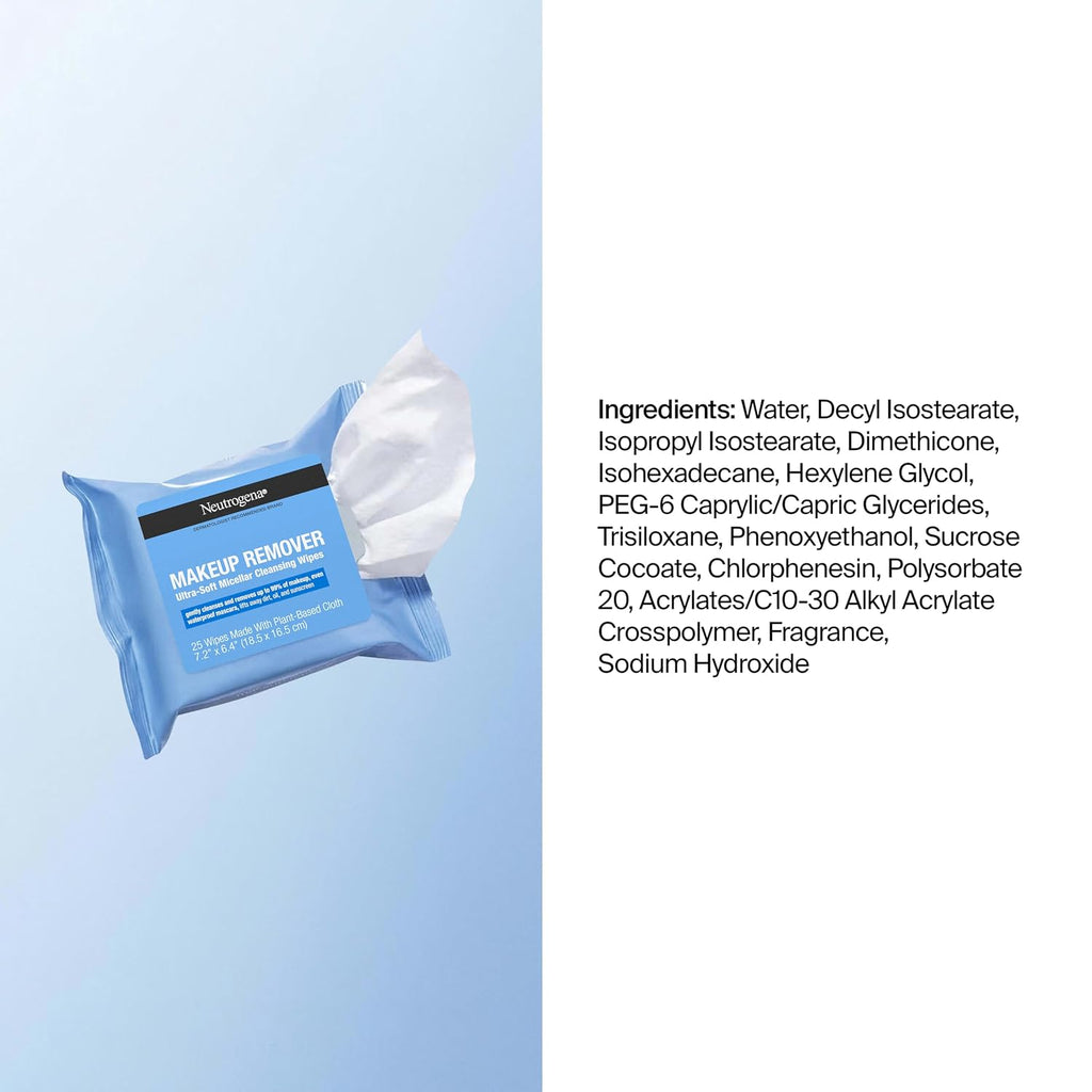 Neutrogena Makeup Remover Towelettes, Daily Single Face Towelettes, 20 Ct