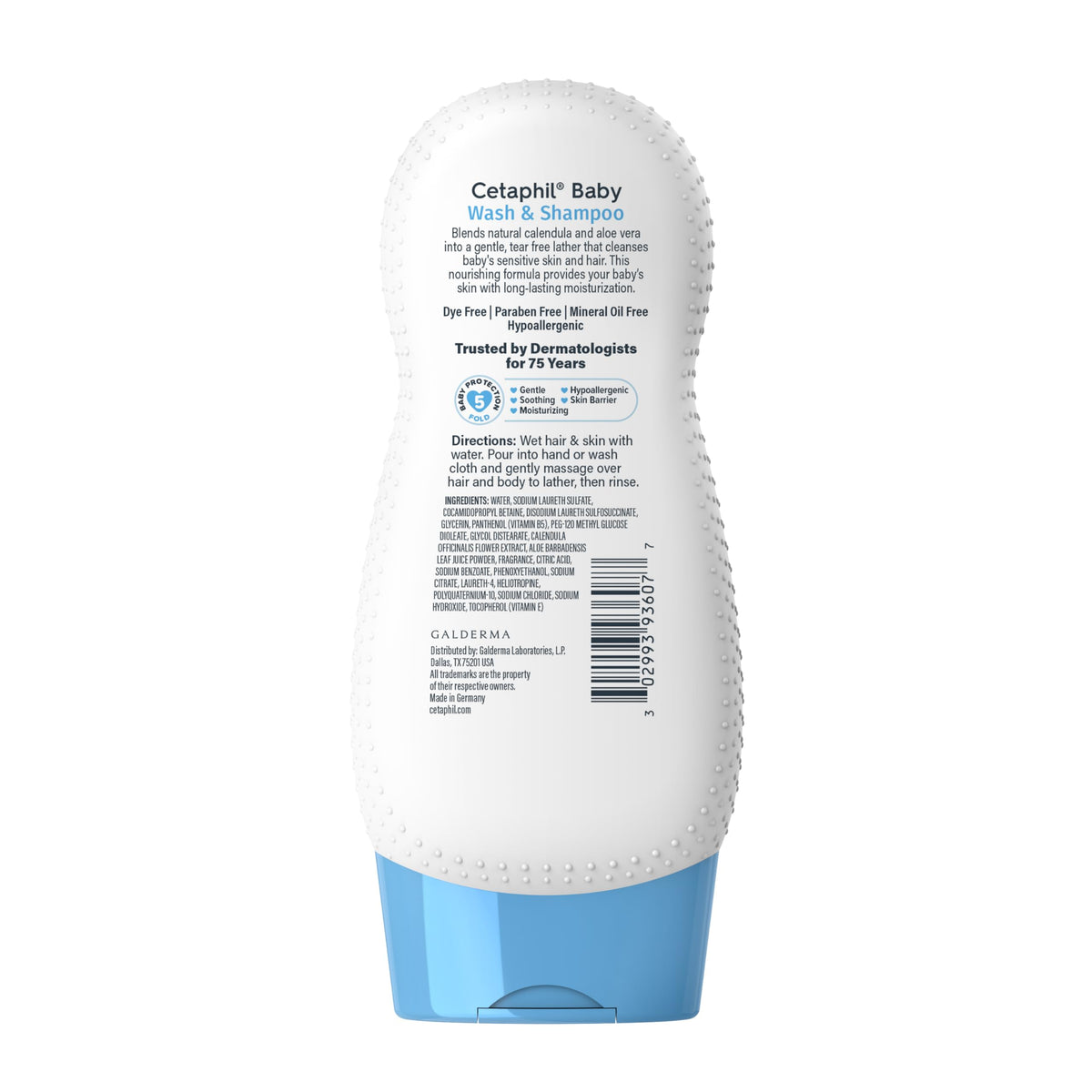 Cetaphil Baby Wash & Shampoo + Lotion – Sensitive Skin, Calendula, 13.5 oz, 2-Pack