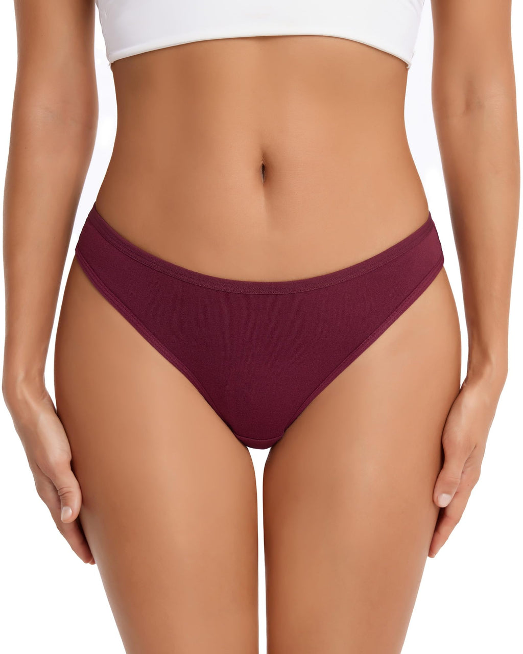 ANZERMIX Women's Breathable Cotton Thong Panties Pack of 6