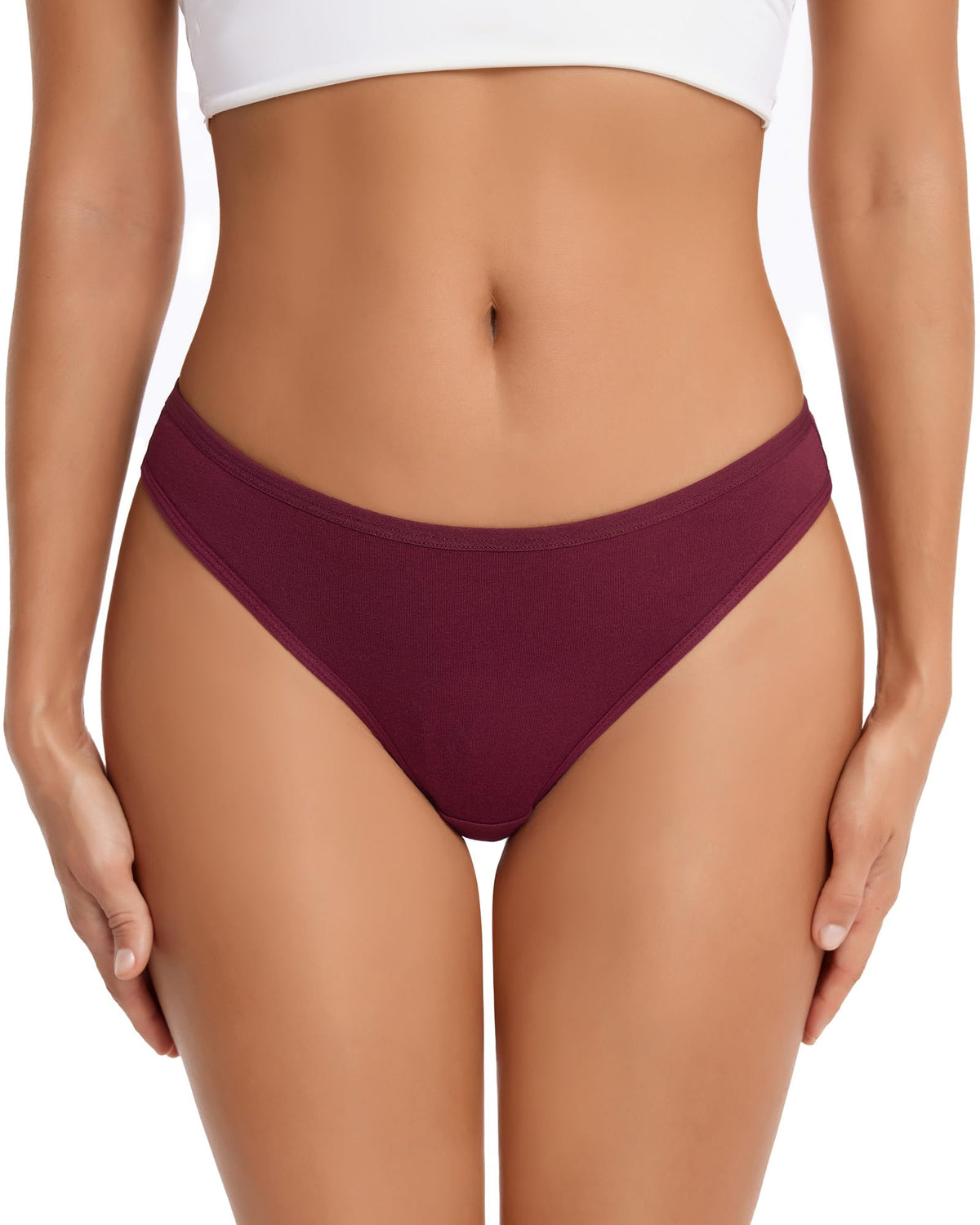 ANZERMIX Women's Breathable Cotton Thong Panties Pack of 6