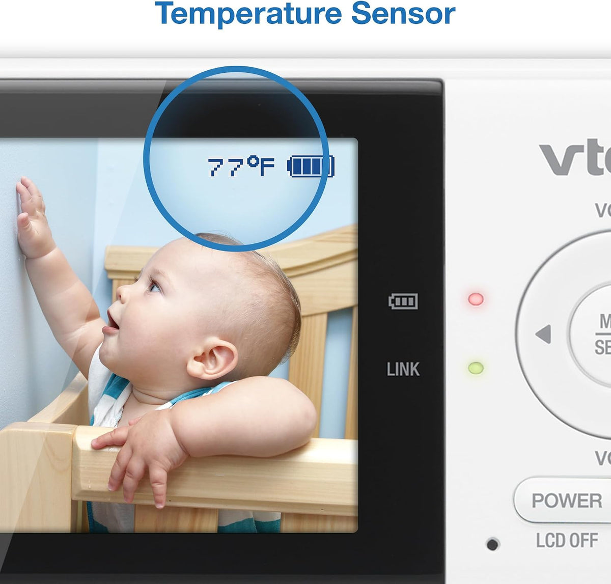 VTech Baby Monitor No WiFi – 19Hr Video Battery, 1000ft Range, Night Vision, Two-Way Talk, Temperature Sensor, Sound-Activated Screen, Lullabies | VM819