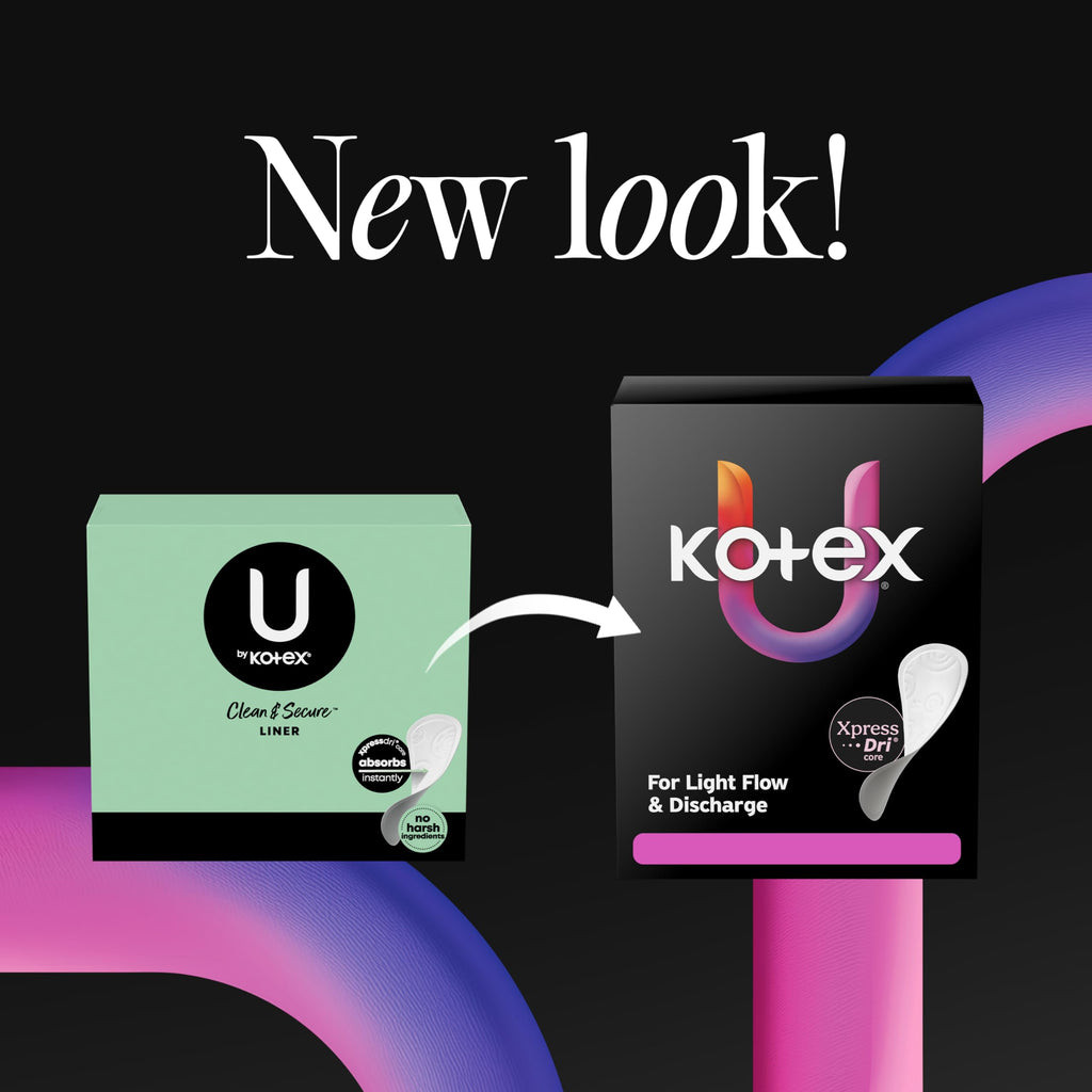 Kotex Wrapped Liners, Light Absorbency, Regular Coverage, 100 Count