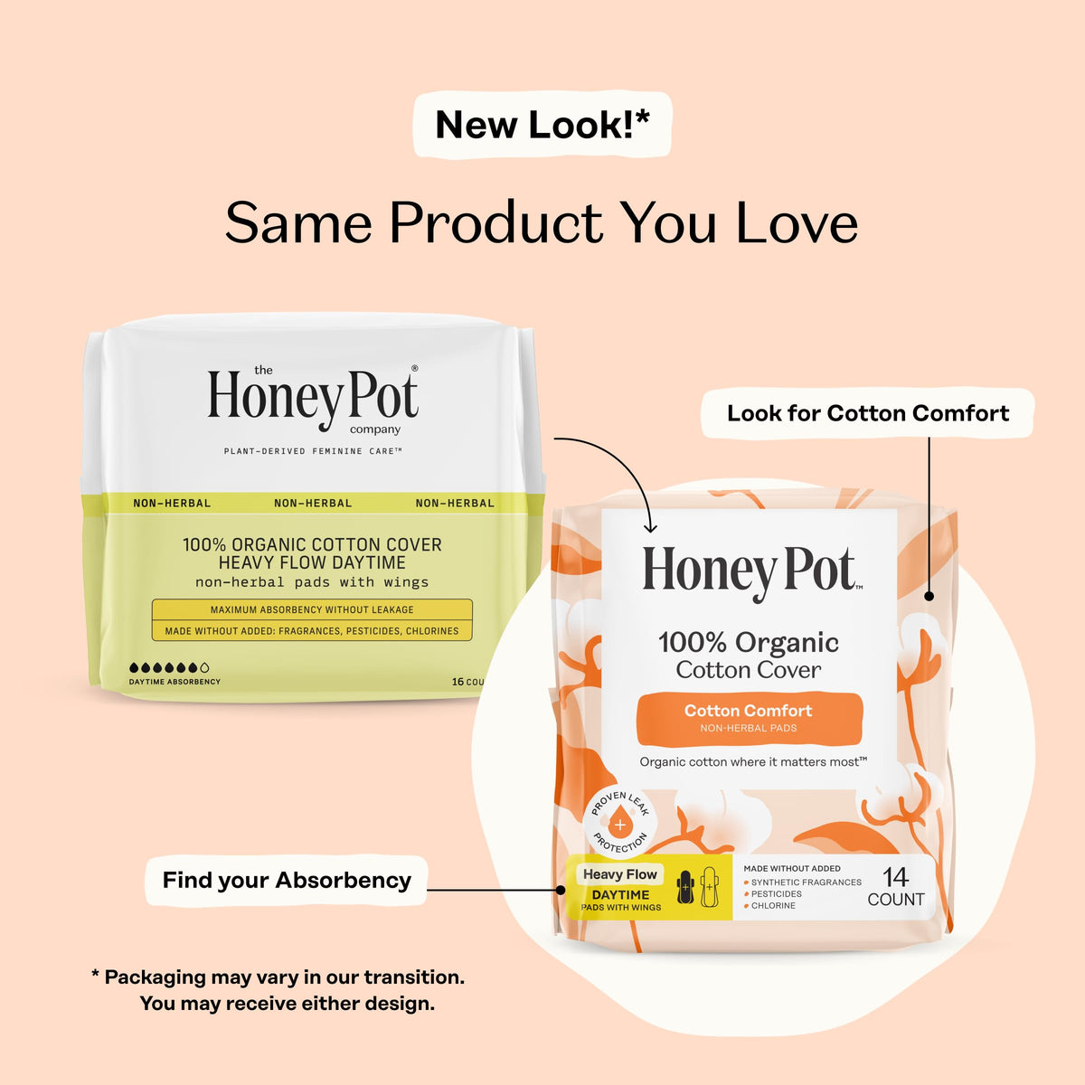 The Honey Pot Company - Cotton Comfort - Panty Liners for Women