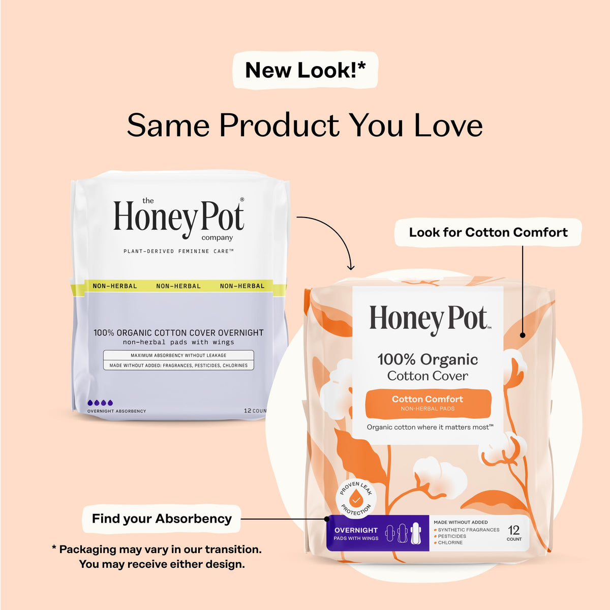 The Honey Pot Company - Cotton Comfort - Panty Liners for Women
