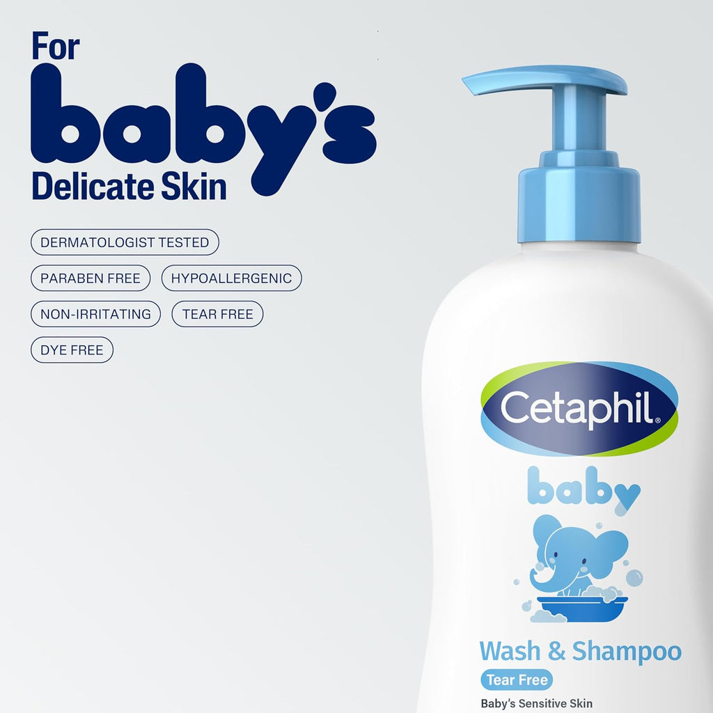 Cetaphil 2-in-1 Baby Shampoo & Body Wash, Tear Free, Calendula, 13.5oz