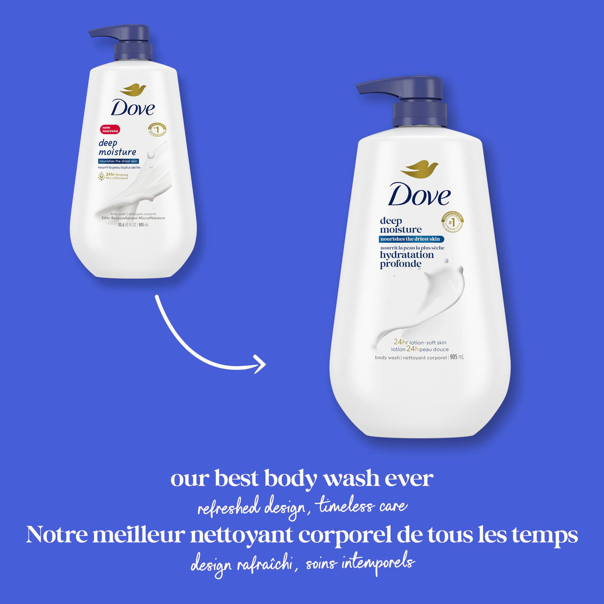 Dove Body Wash Body Wash Deep Moisture 30.6 oz Pump, Sulfate Free | Dove Deep Moisture Body Wash hydrates dry skin for 24 hours with a sulfate-free formula and MicroMoisture technology.