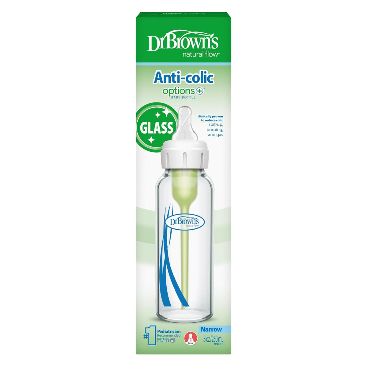 Dr. Brown’s Options+ Anti-Colic Narrow Glass Baby Bottles