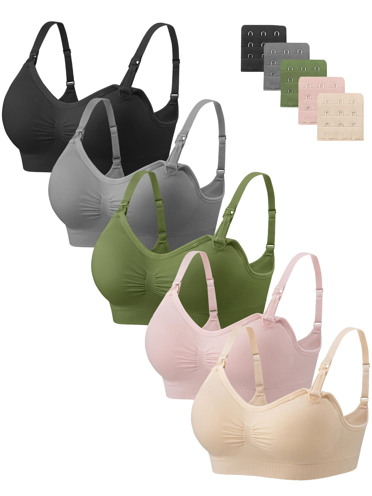 Angelhood Women's Nursing Bras – 5-Pack