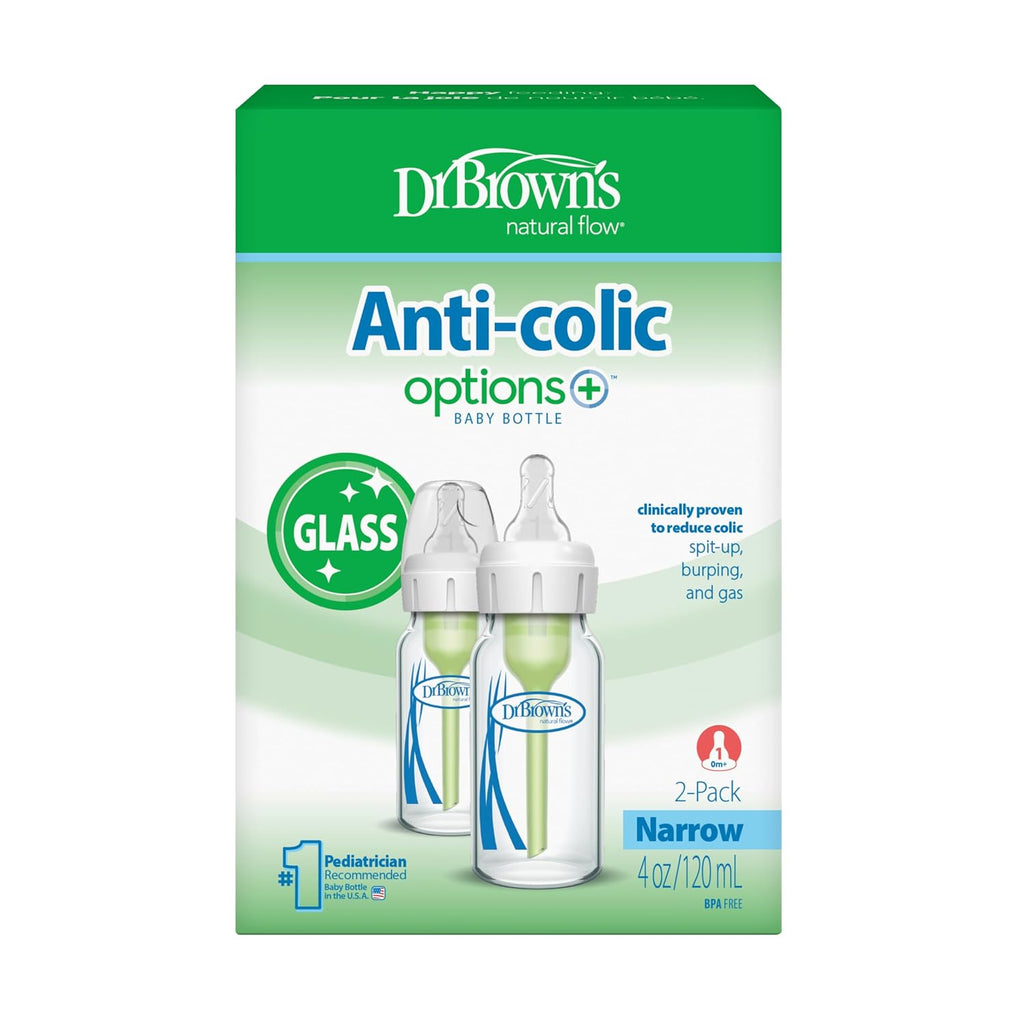 Dr. Brown’s Options+ Anti-Colic Narrow Glass Baby Bottles