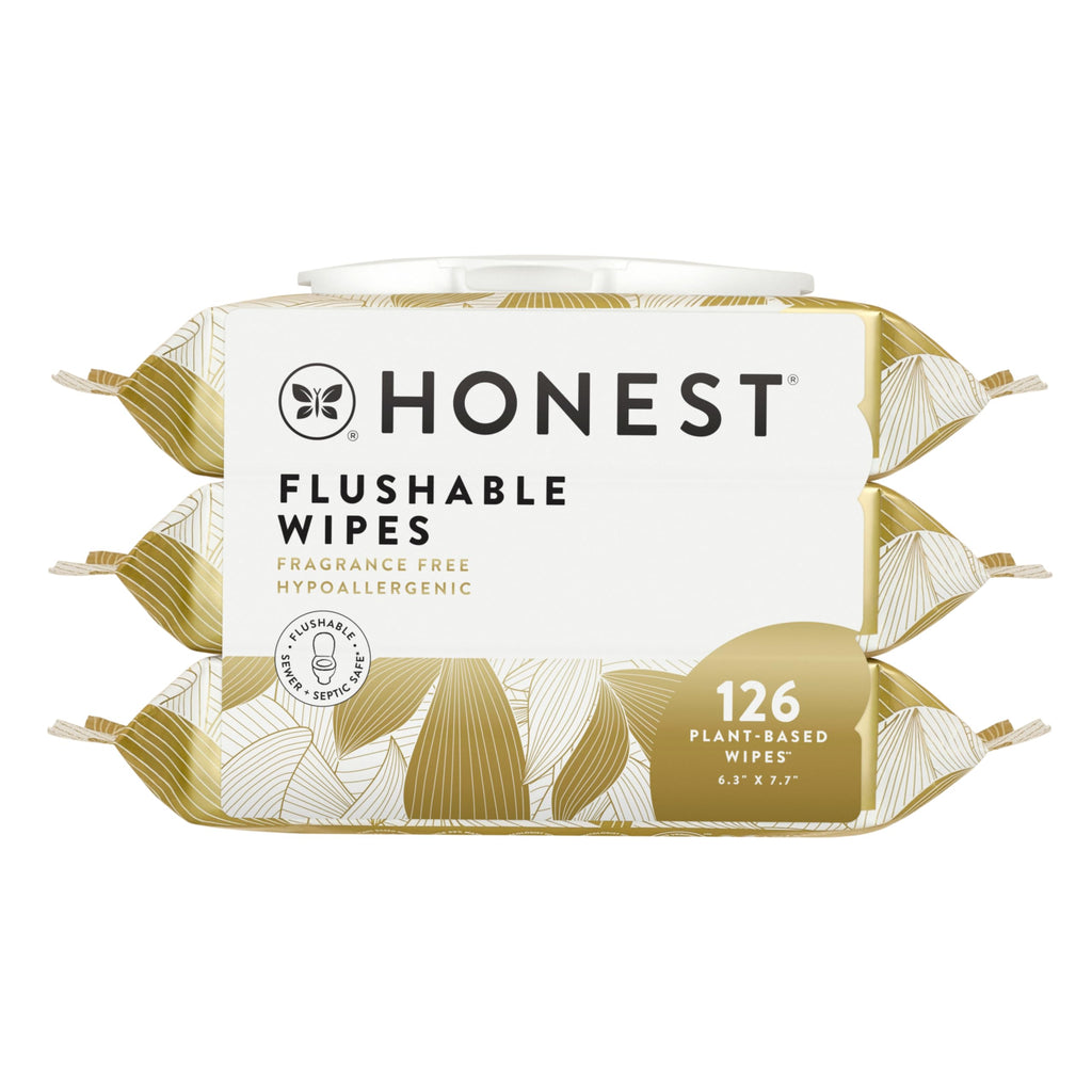 The Honest Company Flushable Wipes, Hypoallergenic, Gilded Wings, 126 Count