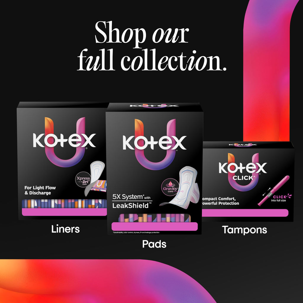 Kotex Wrapped Liners, Light Absorbency, Regular Coverage, 100 Count