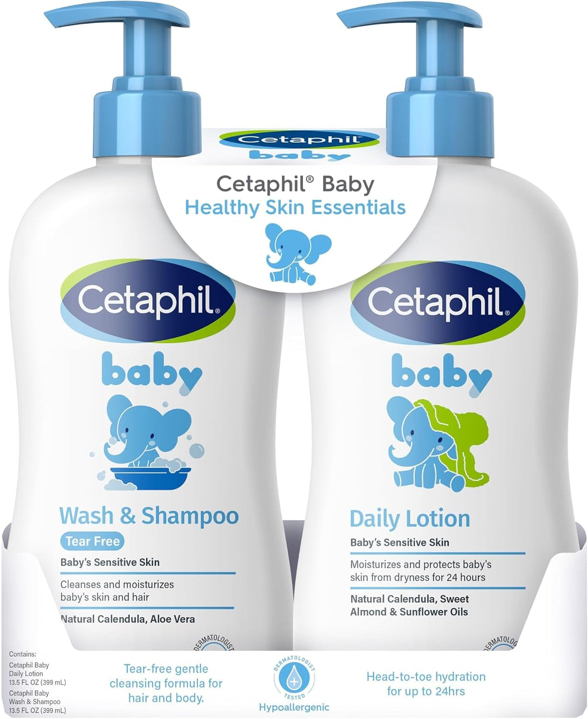 Cetaphil 2-in-1 Baby Shampoo & Body Wash, Tear Free, Calendula, 13.5oz