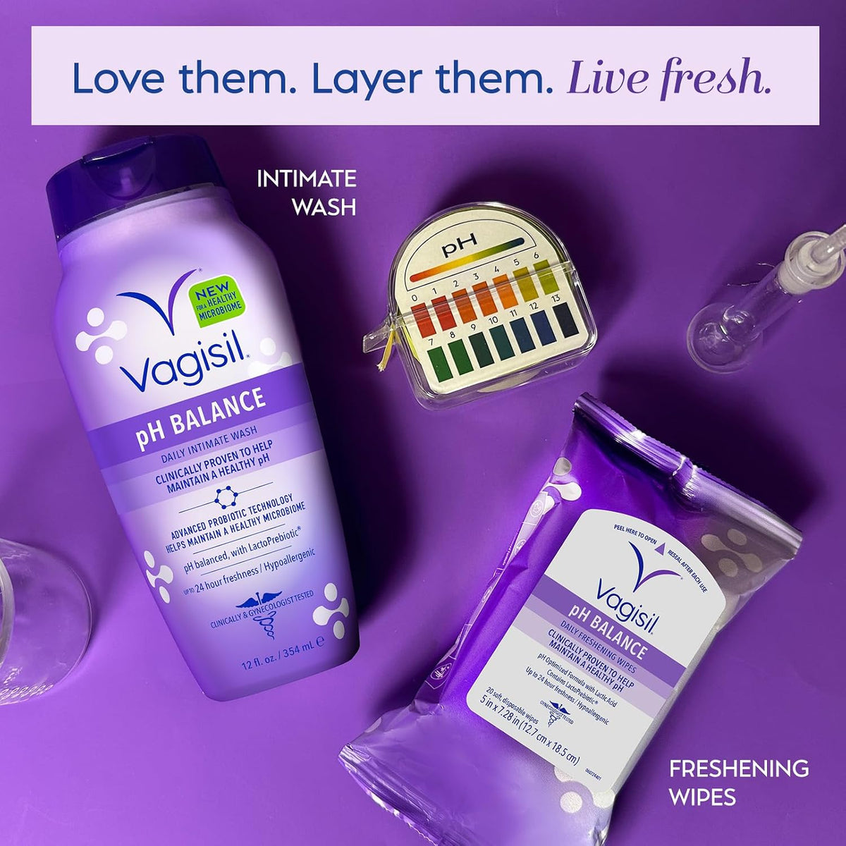 Vagisil pH Balance Feminine Wash, LactoPrebiotic, 12 Fl Oz (3 Pack)