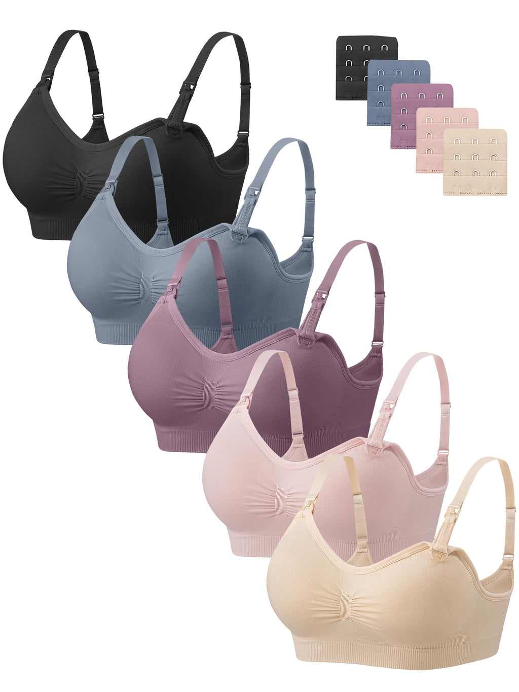 Angelhood Women's Nursing Bras – 5-Pack
