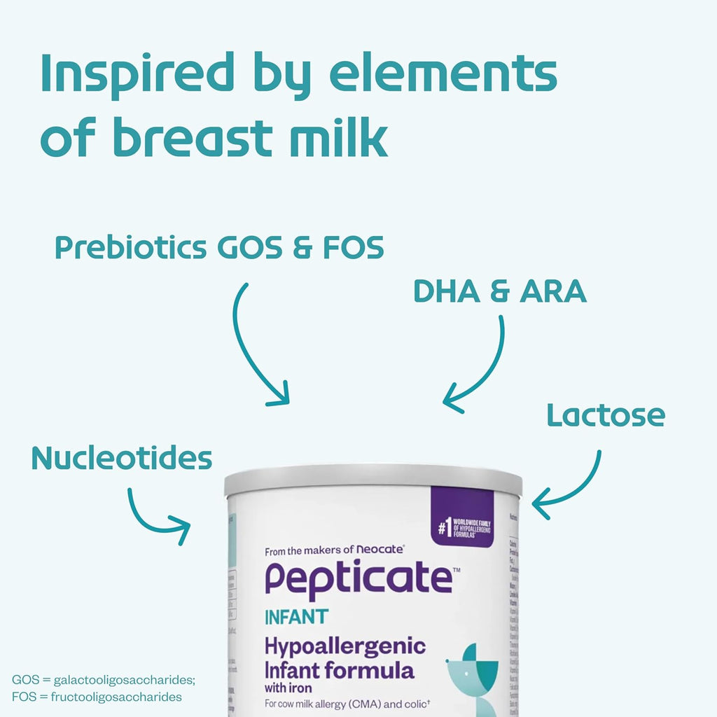 Pepticate Hypoallergenic Infant Formula 0–12 Months 13.2oz 4 Pack