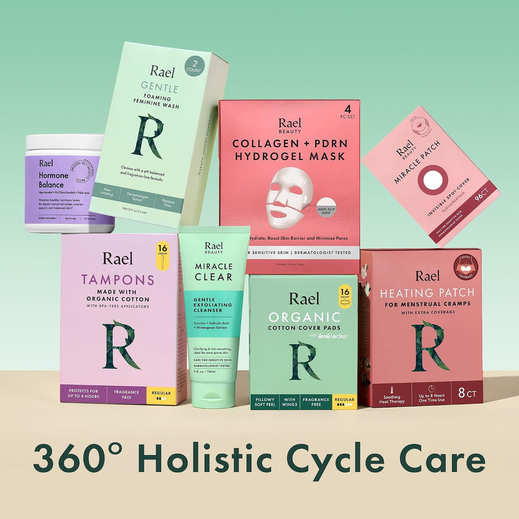 Rael Organic Cotton Cover Sanitary Pads for Women Moderate (Regular, 56 Ct)