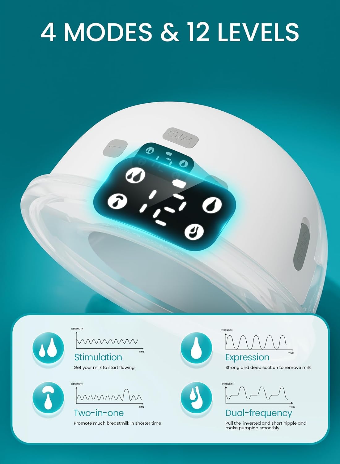 Paruu Hands Free Breast Pump P16, Wearable Breast Pump