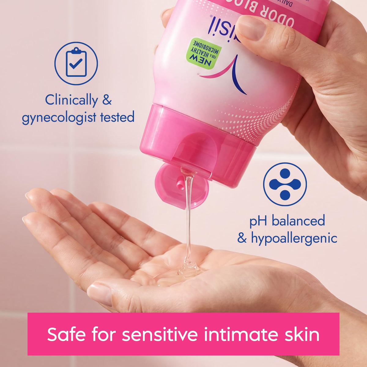 Vagisil Feminine Wash for Intimate Area Hygiene, Odor Block, Gynecologist Tested, Hypoallergenic, 16.9 oz with Pump