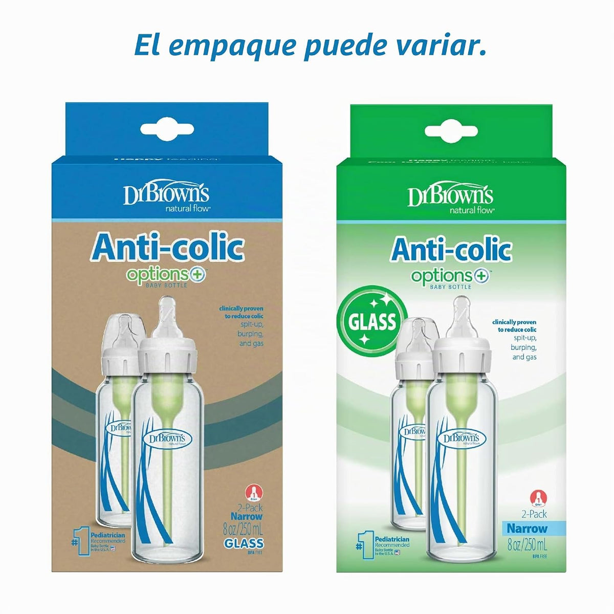 Dr. Brown’s Options+ Anti-Colic Narrow Glass Baby Bottles