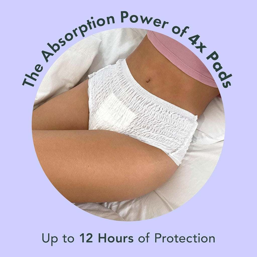 Rael Disposable Period Underwear, Organic Cotton Cover (Size S-M, 12 Ct)