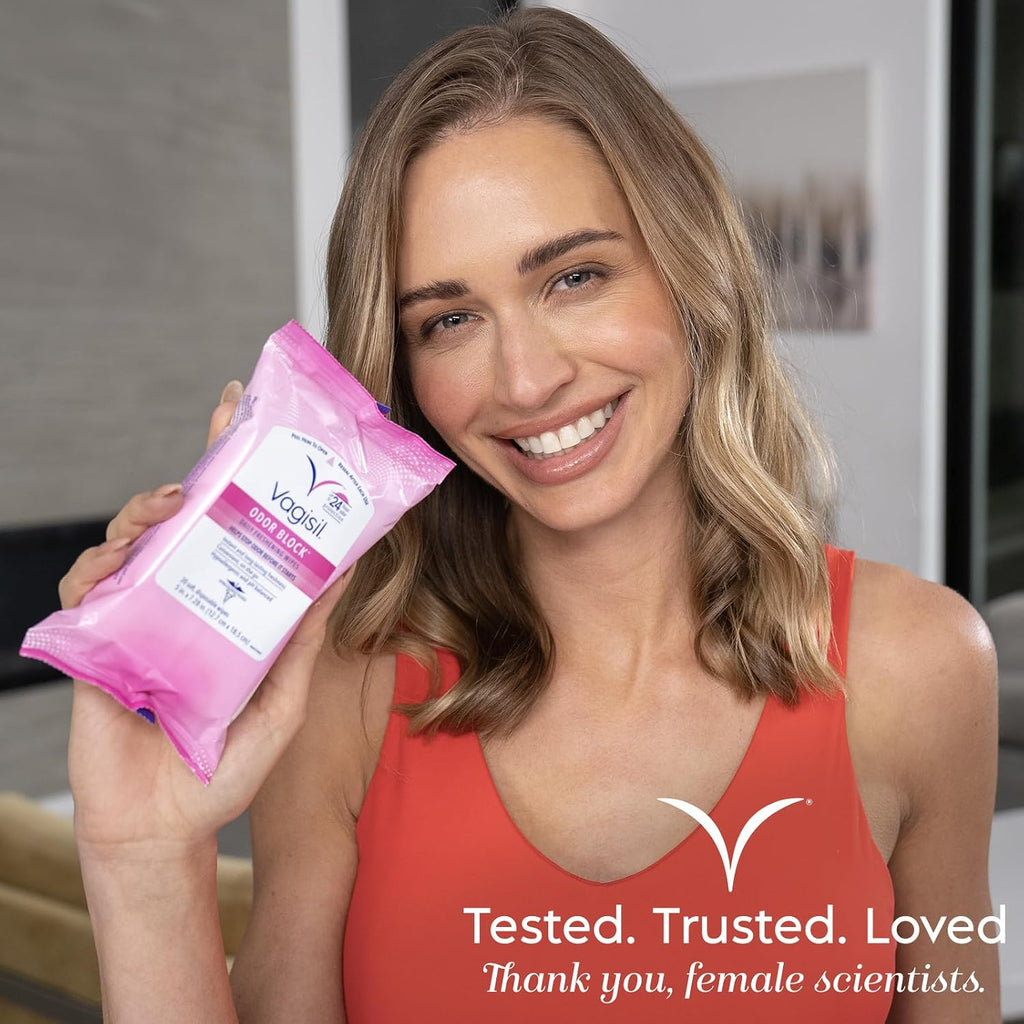VAGISIL Anti-Itch Medicated Feminine Wipes, Max Strength, 20 Wipes (1 Pack)