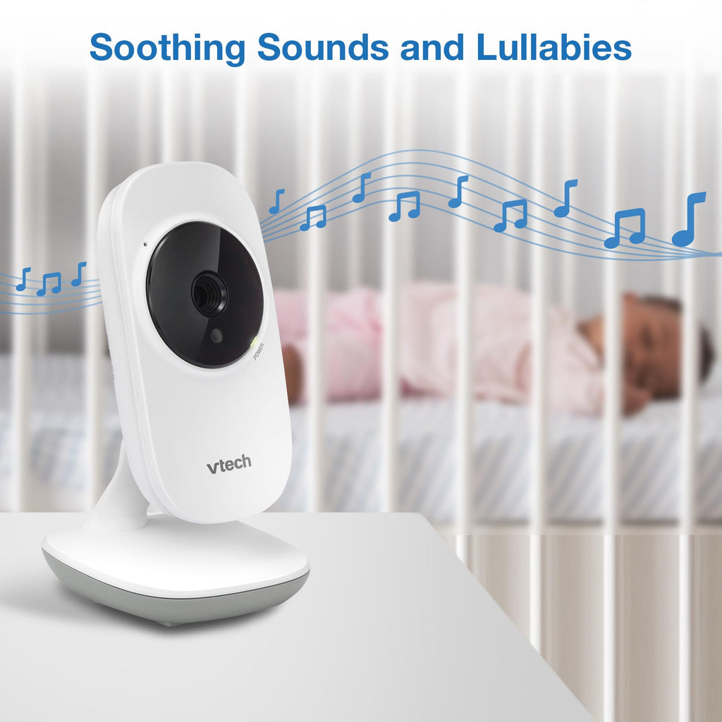 VTech Baby Monitor No WiFi – 19Hr Video Battery, 1000ft Range, Night Vision, Two-Way Talk, Temperature Sensor, Sound-Activated Screen, Lullabies | VM819