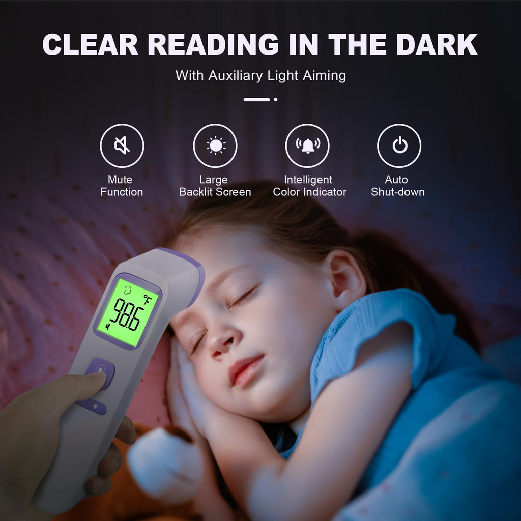 No-Touch Thermometer for Adults, Kids, Babies, 1-Sec Fast Accurate (Black)