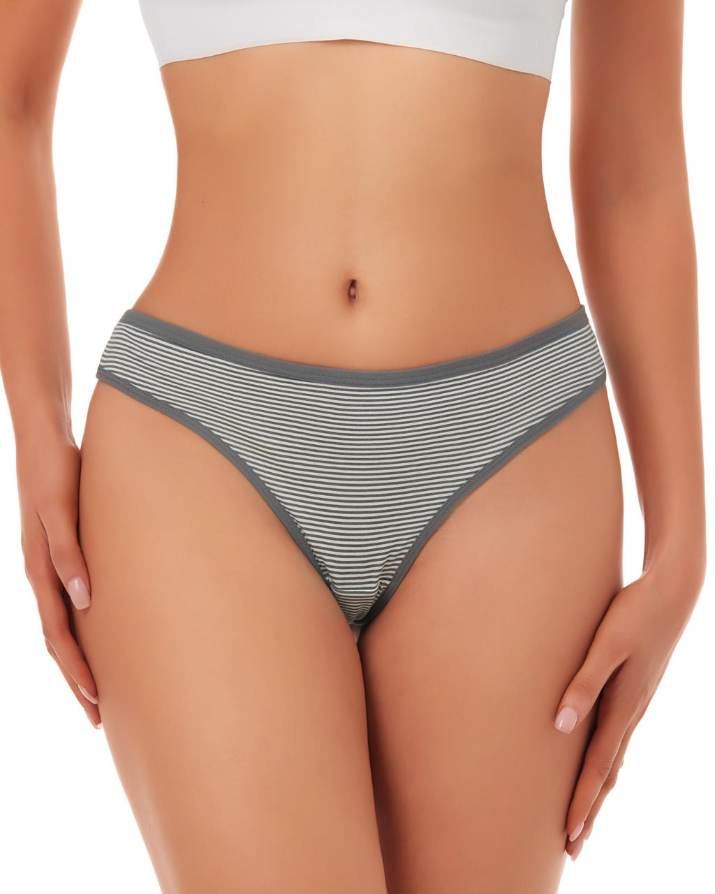 ANZERMIX Women's Breathable Cotton Thong Panties Pack of 6