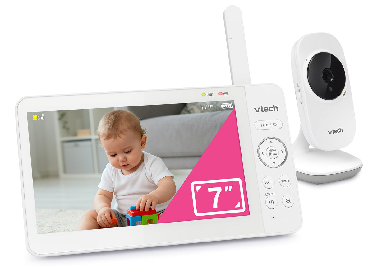 VTech Baby Monitor No WiFi – 19Hr Video Battery, 1000ft Range, Night Vision, Two-Way Talk, Temperature Sensor, Sound-Activated Screen, Lullabies | VM819