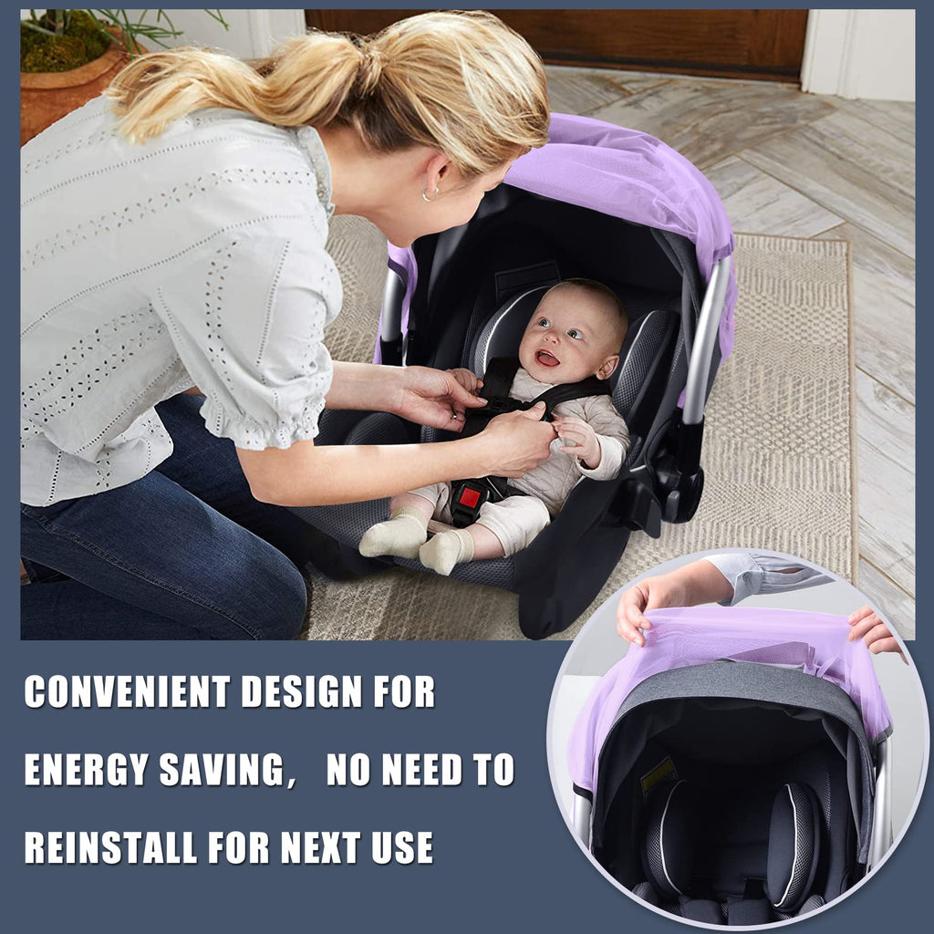 Sysmie Baby Mosquito Net for Infant Car Seat and Doona Stroller, White
