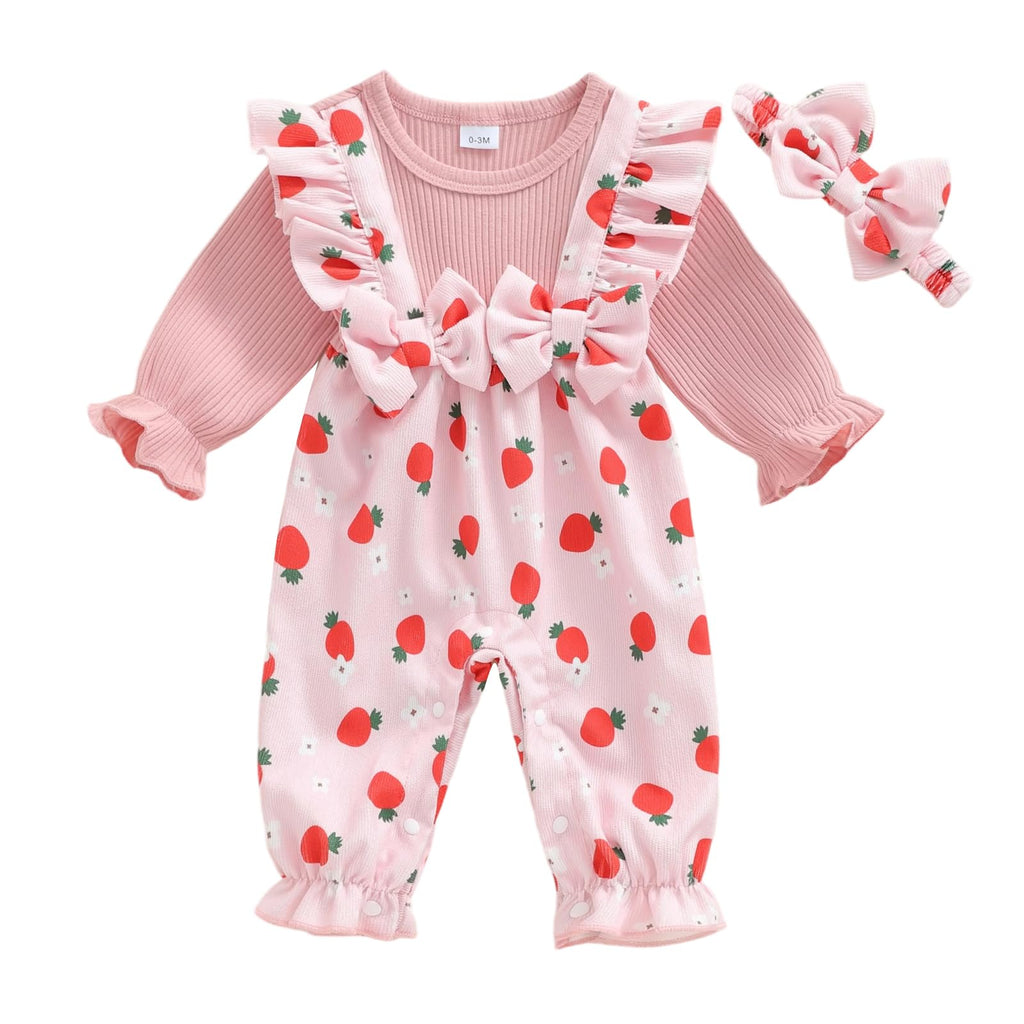 YINGISFITM Newborn Baby Girl Clothes Floral Romper Fack Two Piece Jumpsuit