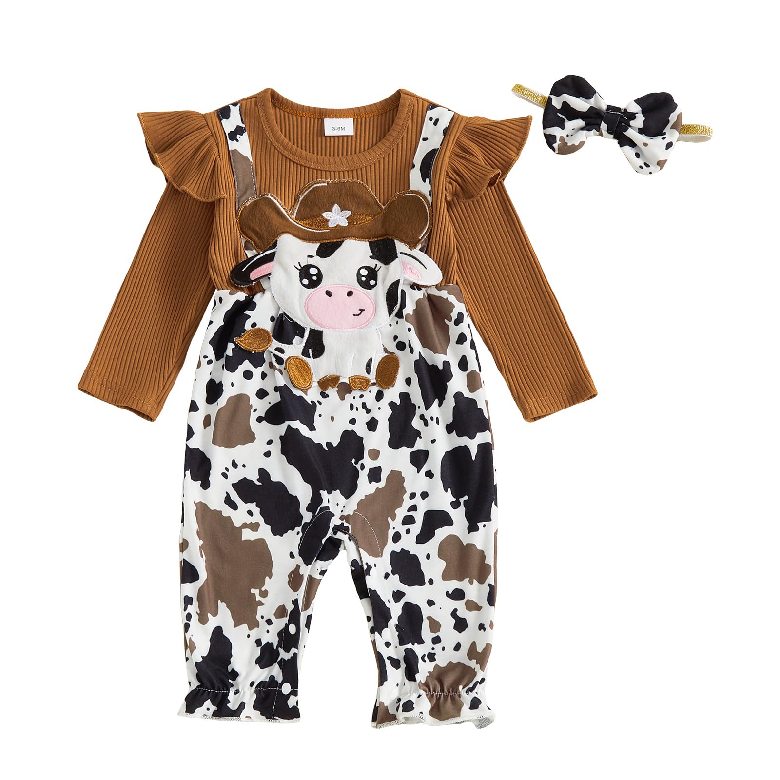 YINGISFITM Newborn Baby Girl Clothes Floral Romper Fack Two Piece Jumpsuit