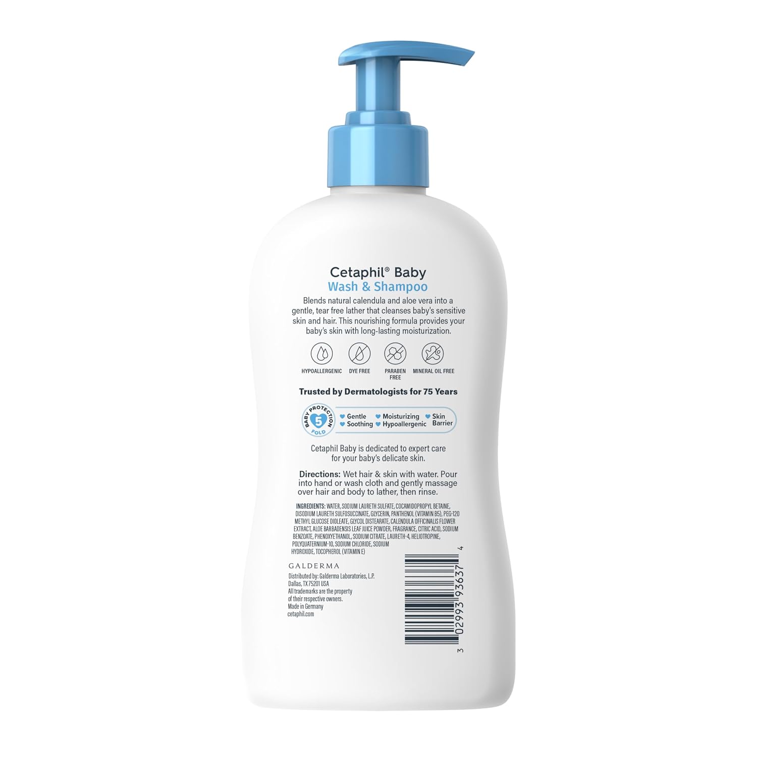 Cetaphil 2-in-1 Baby Shampoo & Body Wash, Tear Free, Calendula, 13.5oz