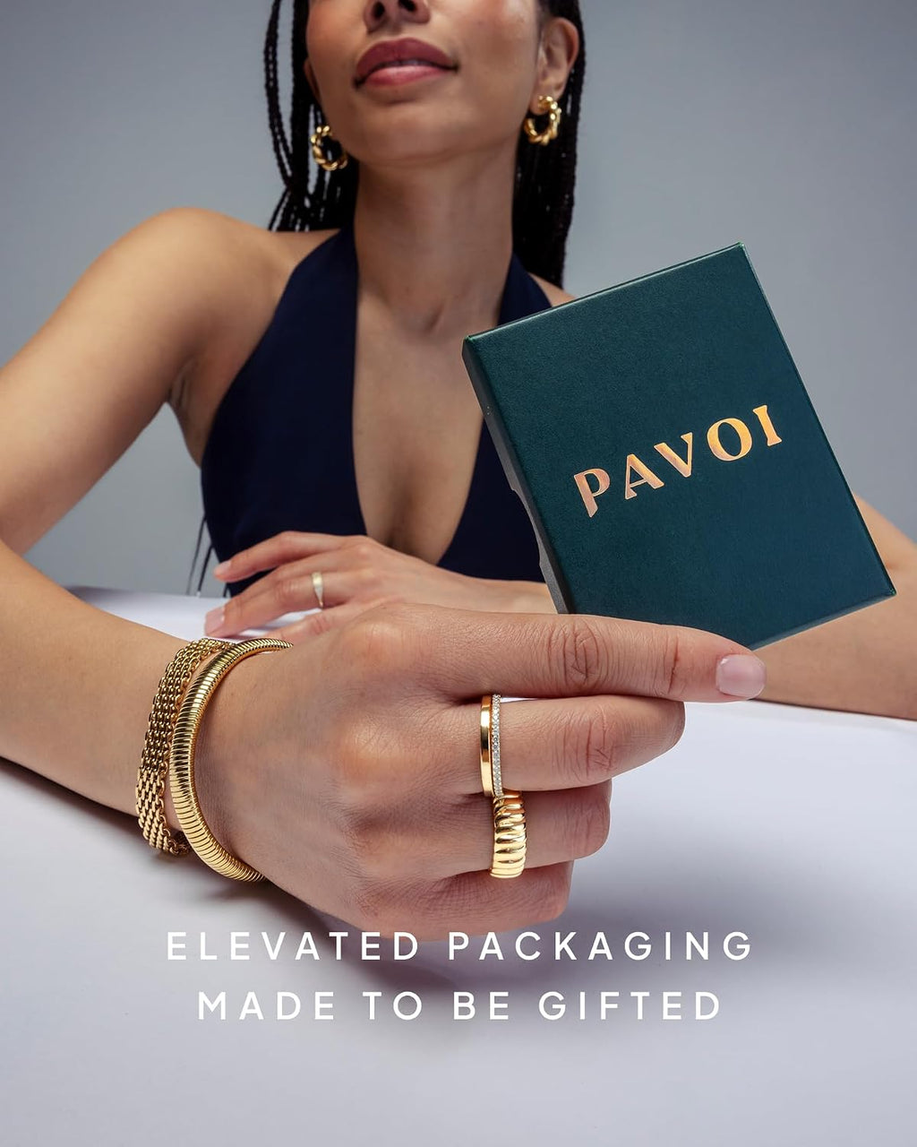 PAVOI 14K Gold Plated 925 Sterling Silver Post Teardrop Chunky Hoop Earrings - Lightweight Drop Earrings for Women - Designer Earring Trendy Jewelry