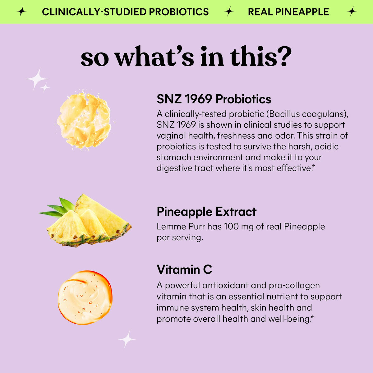 Lemme Purr Vaginal Probiotic Gummies for Women, 30-Day Supply