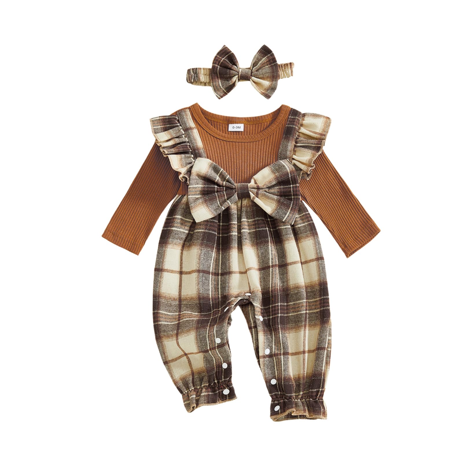 YINGISFITM Newborn Baby Girl Clothes Floral Romper Fack Two Piece Jumpsuit