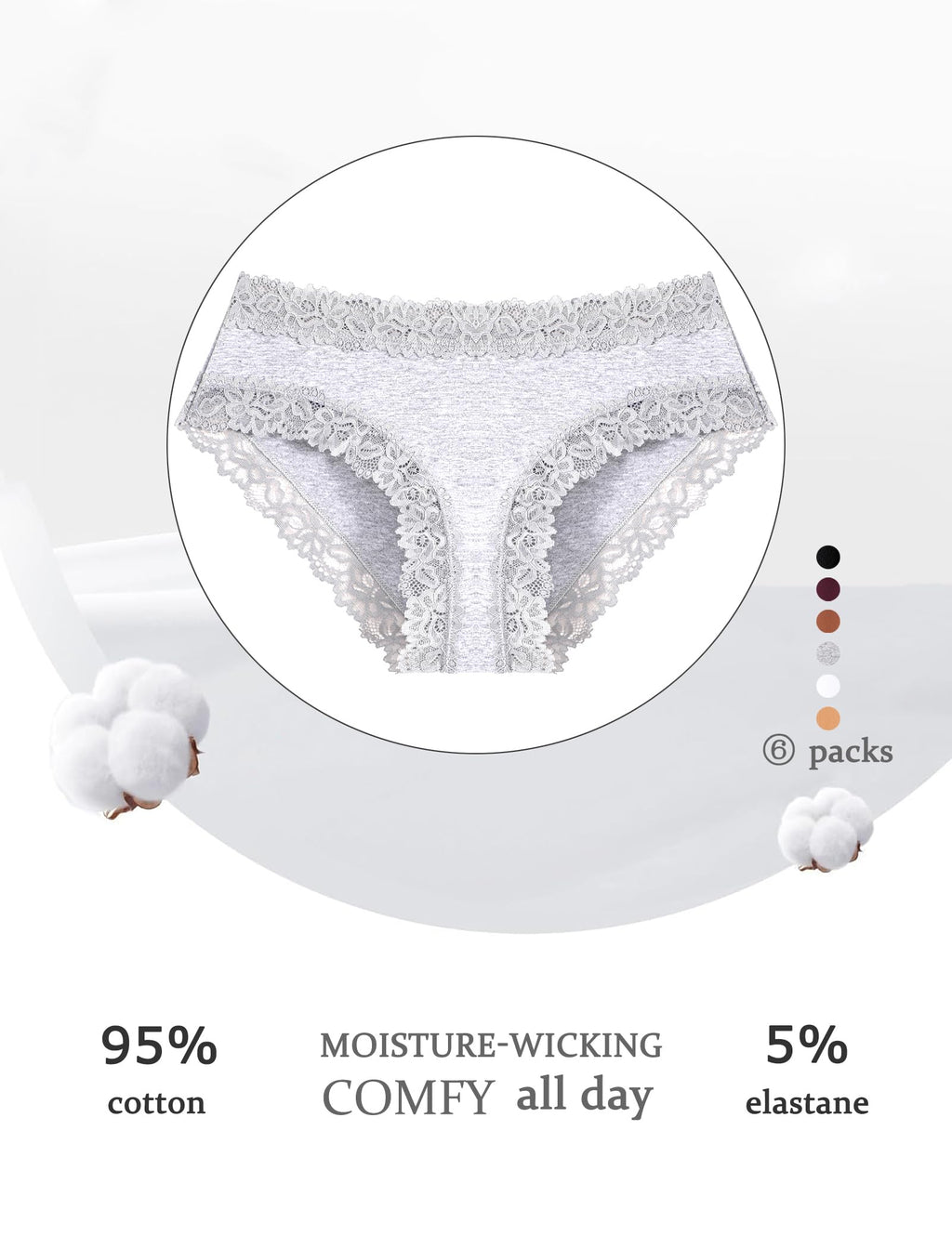 Cotton Underwear for Women Sexy Lace Panties Cheeky Bikini Lingerie Sets 6