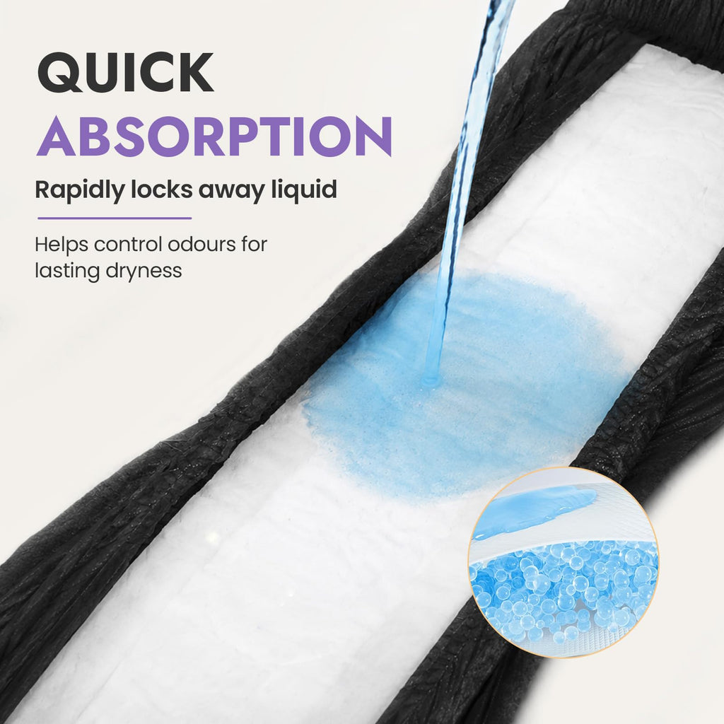MOLLIS Disposable Period Underwear, Postpartum Panties, L/XL, Black, 8Ct