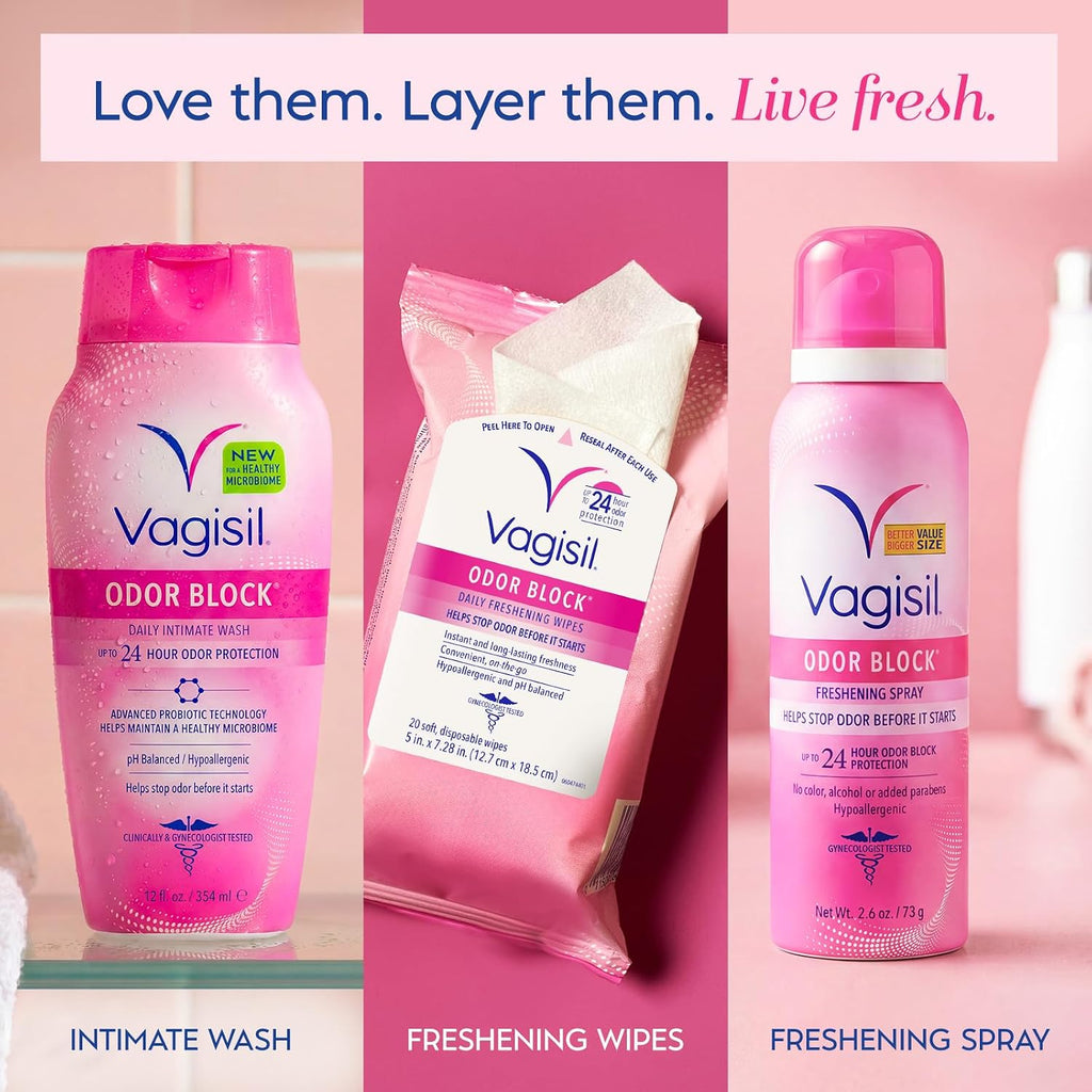 VAGISIL Anti-Itch Medicated Feminine Wipes, Max Strength, 20 Wipes (1 Pack)