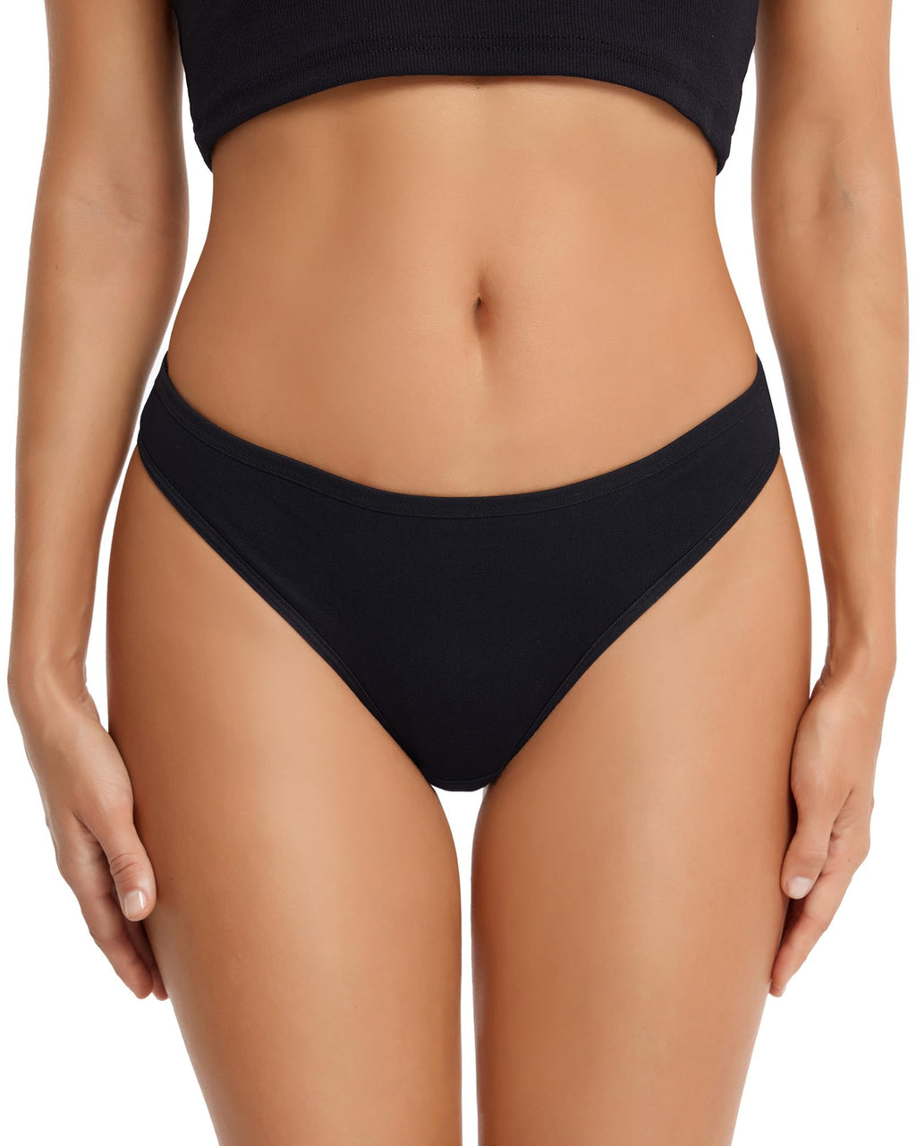 ANZERMIX Women's Breathable Cotton Thong Panties Pack of 6