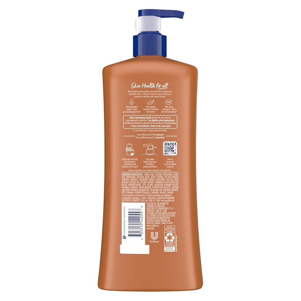 Vaseline Cocoa Radiant Body Lotion for Dry Skin + Cocoa Butter 20.3oz 3ct