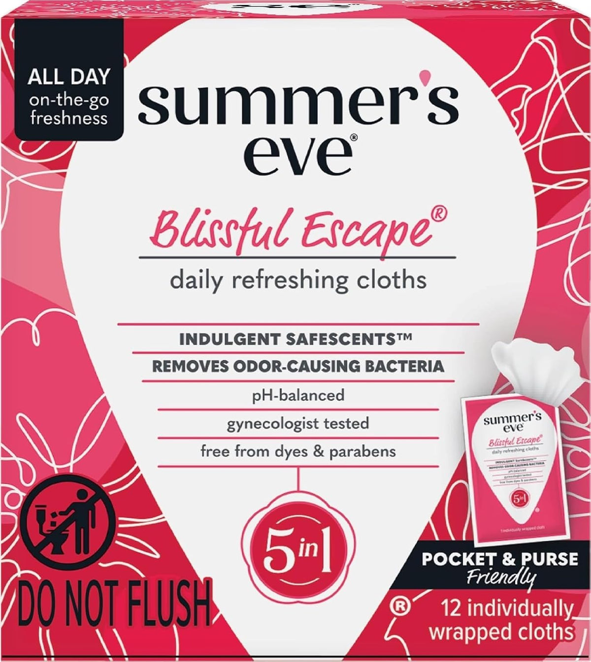 Summer's Eve Gentle Feminine Wipes, Simply Sensitive, 12 Count